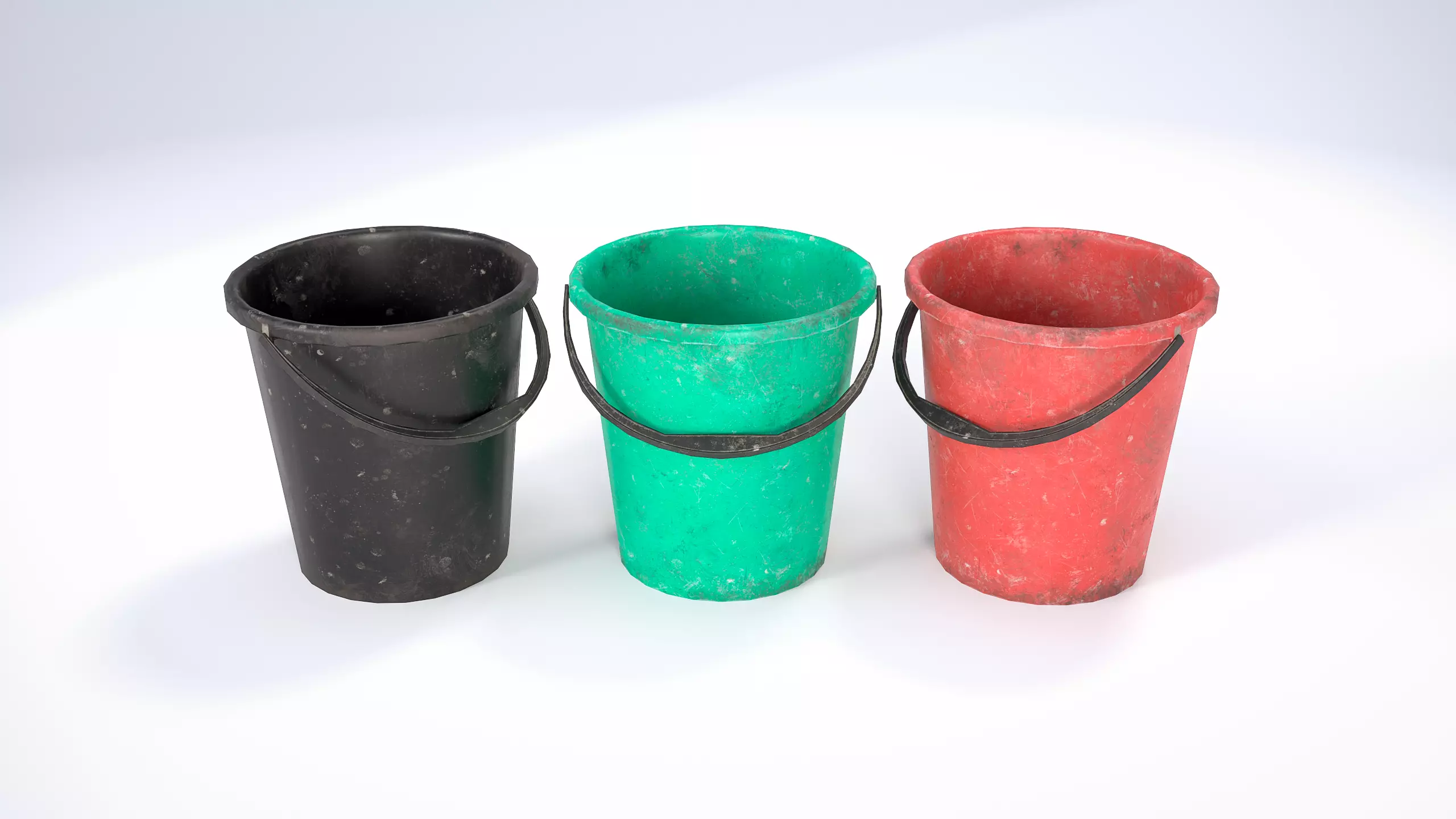 10L Plastic Bucket Low-poly 3D model_0