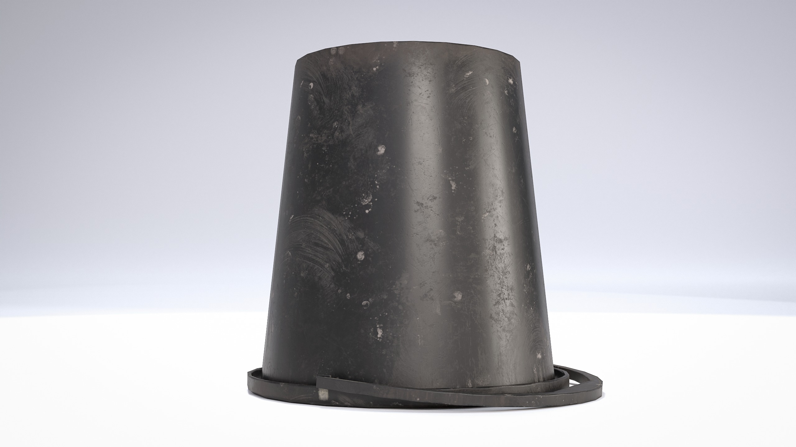 10L Plastic Bucket Low-poly 3D model_9