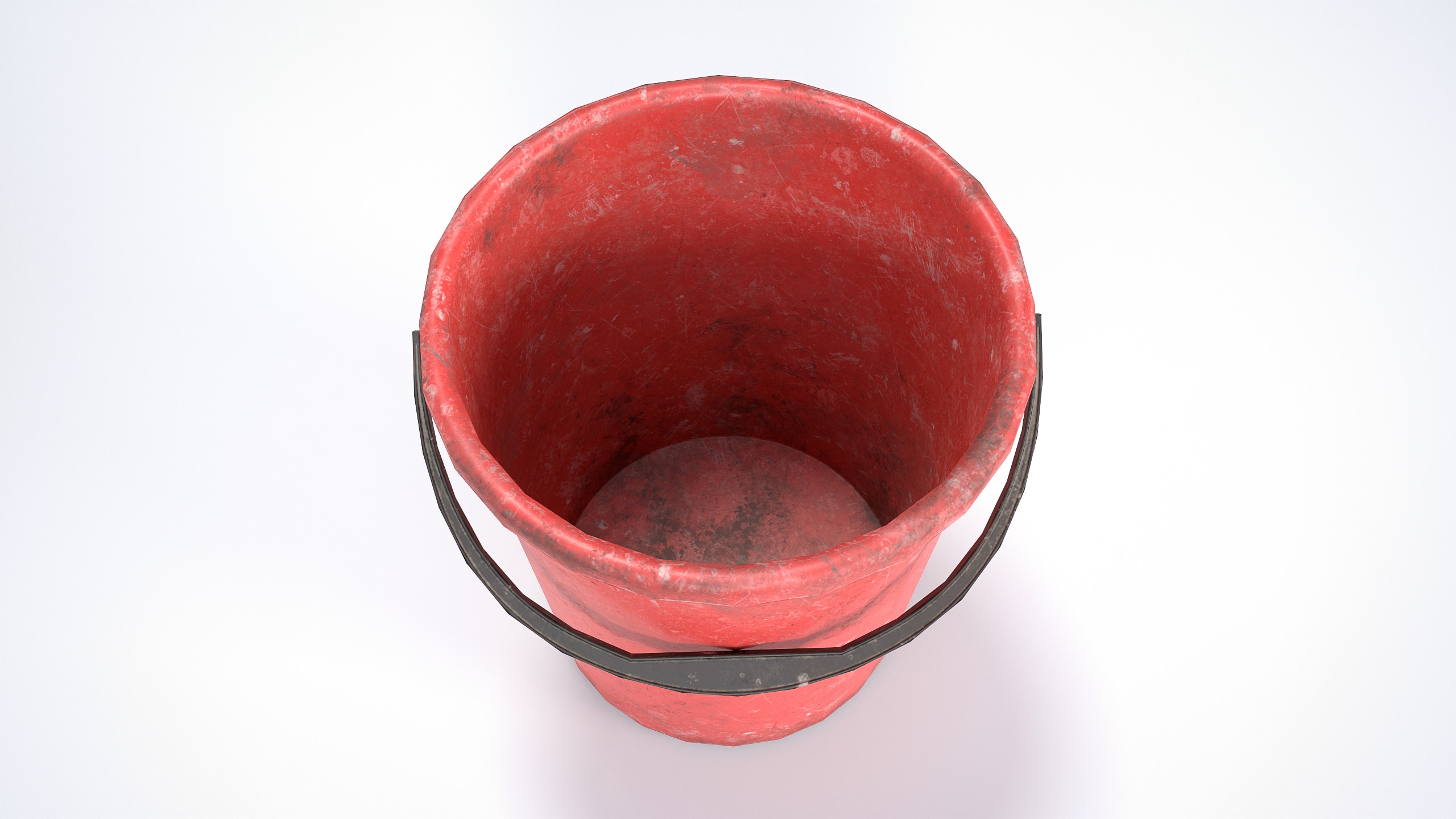 10L Plastic Bucket Low-poly 3D model_8