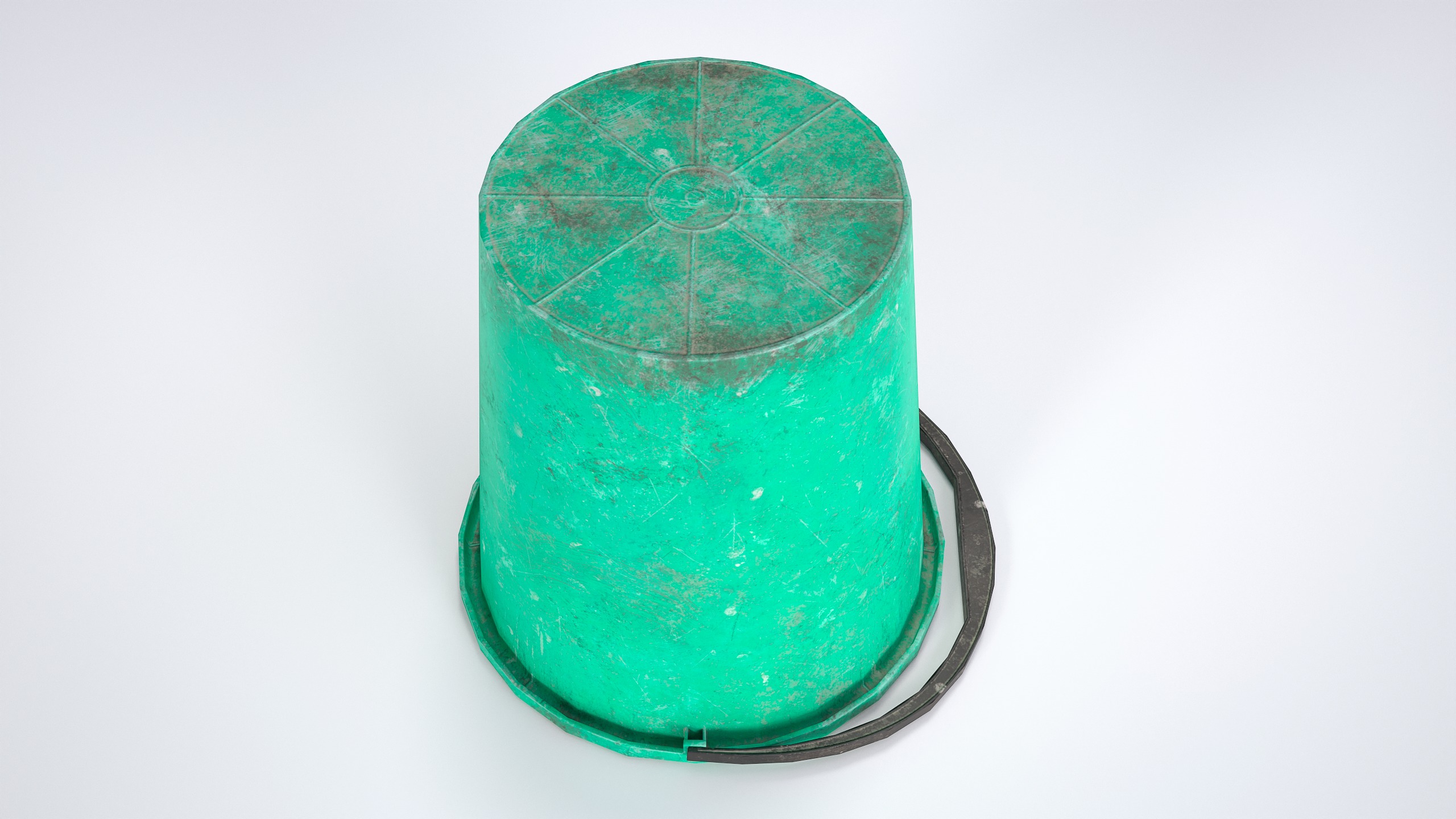 10L Plastic Bucket Low-poly 3D model_6