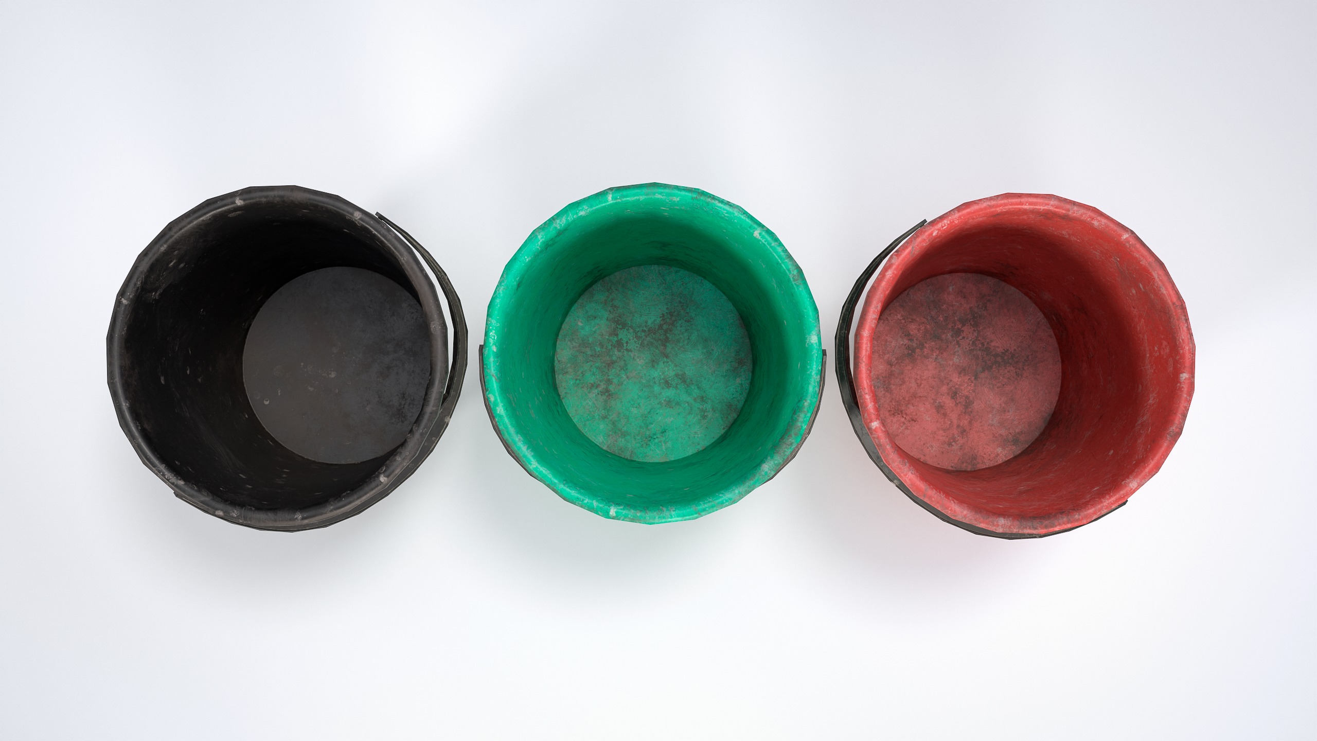 10L Plastic Bucket Low-poly 3D model_2