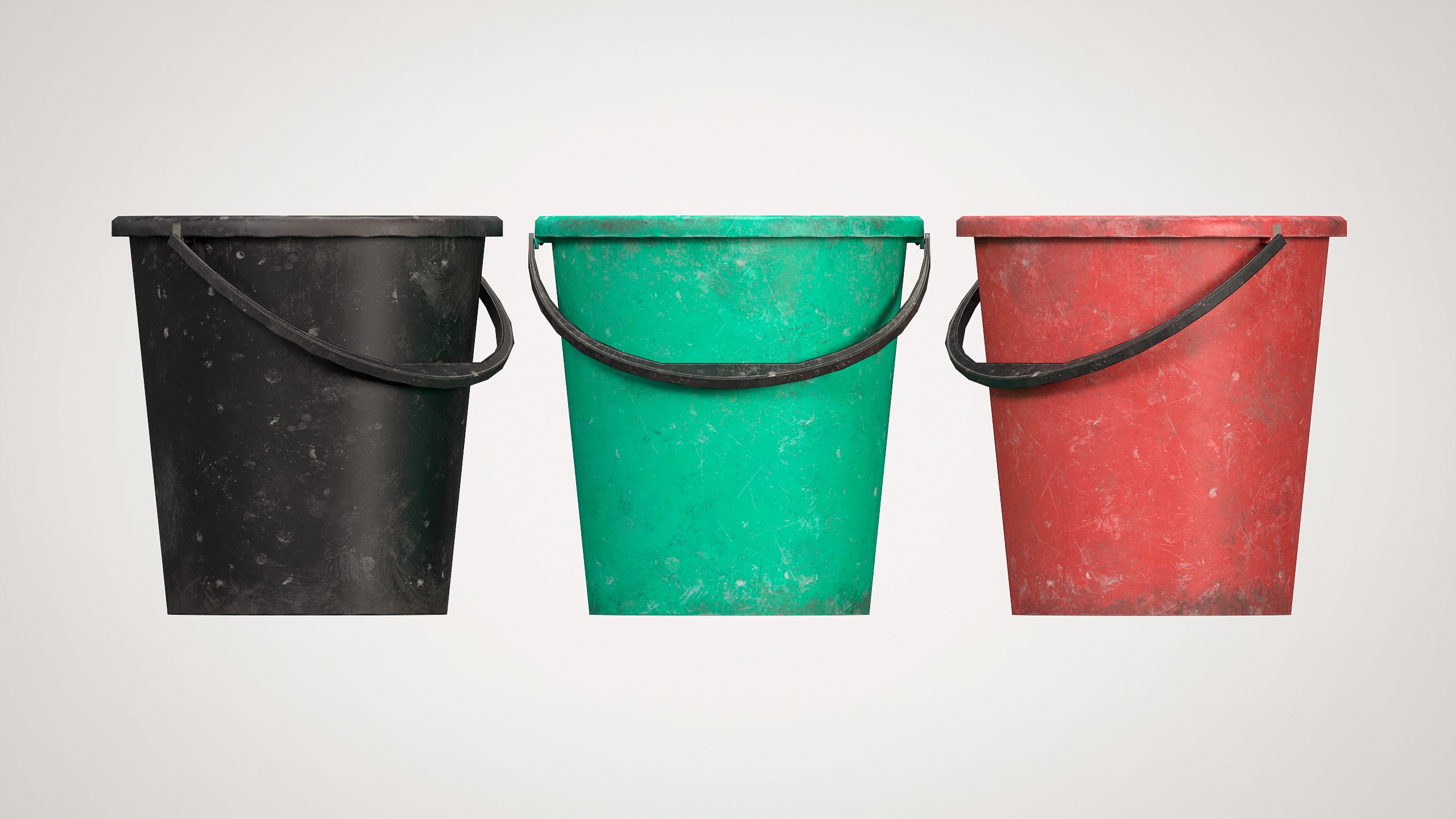 10L Plastic Bucket Low-poly 3D model_11