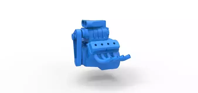 Engine V8 for vintage dragster Version 4 Scale 1 to 25