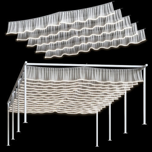 Curtain pergola 3D model