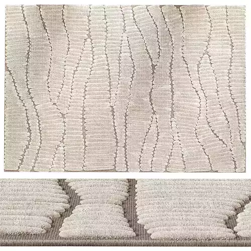 Fossil Cream Beige Modern Textured Rug