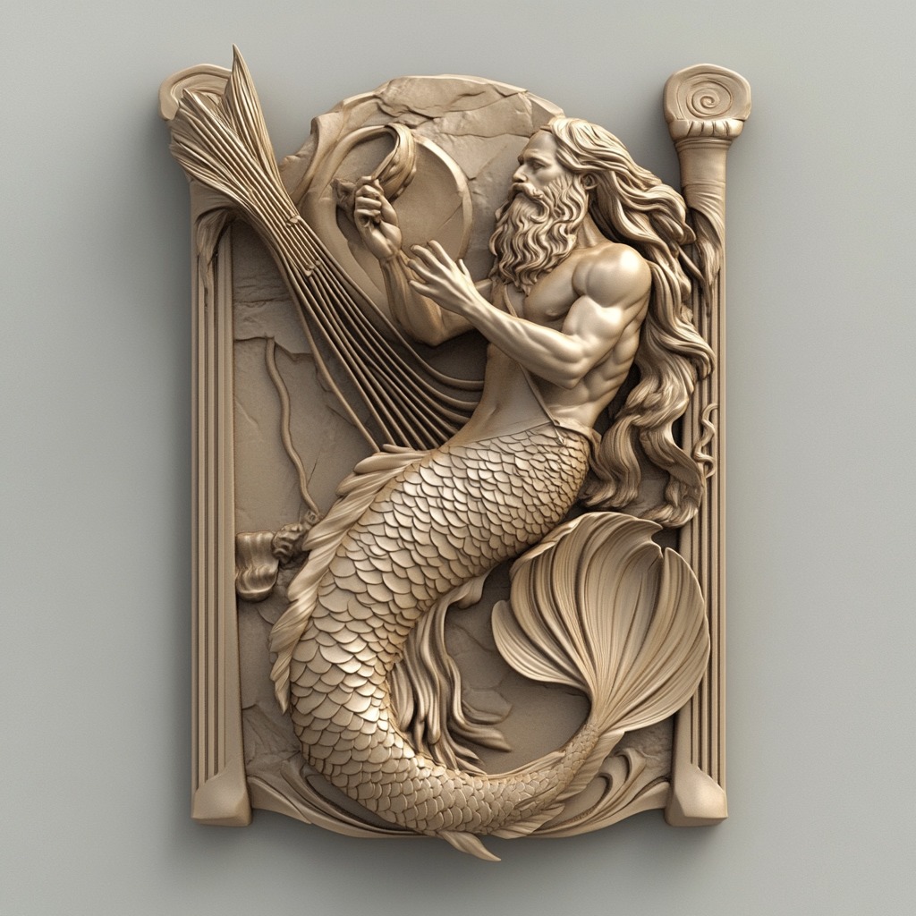 Zodiac symbols 3D model bass relief  free 3D print model_6