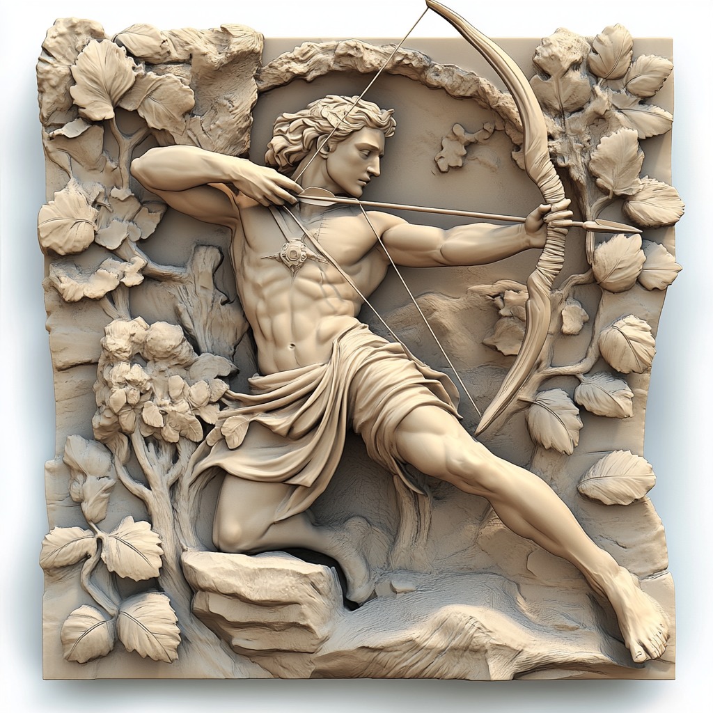 Zodiac symbols 3D model bass relief  free 3D print model_9