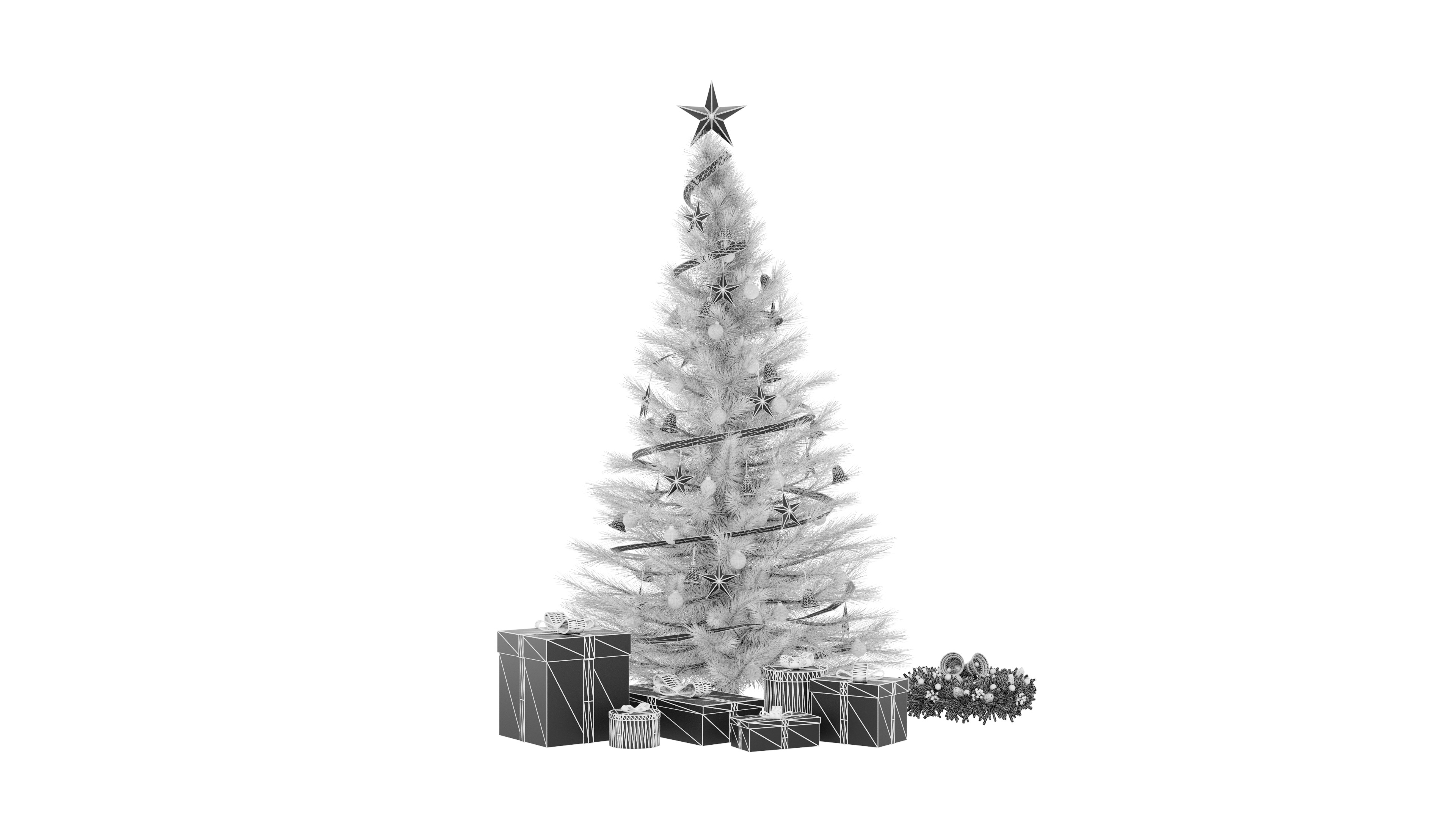 Christmas Tree and Gift Box 3D model_6