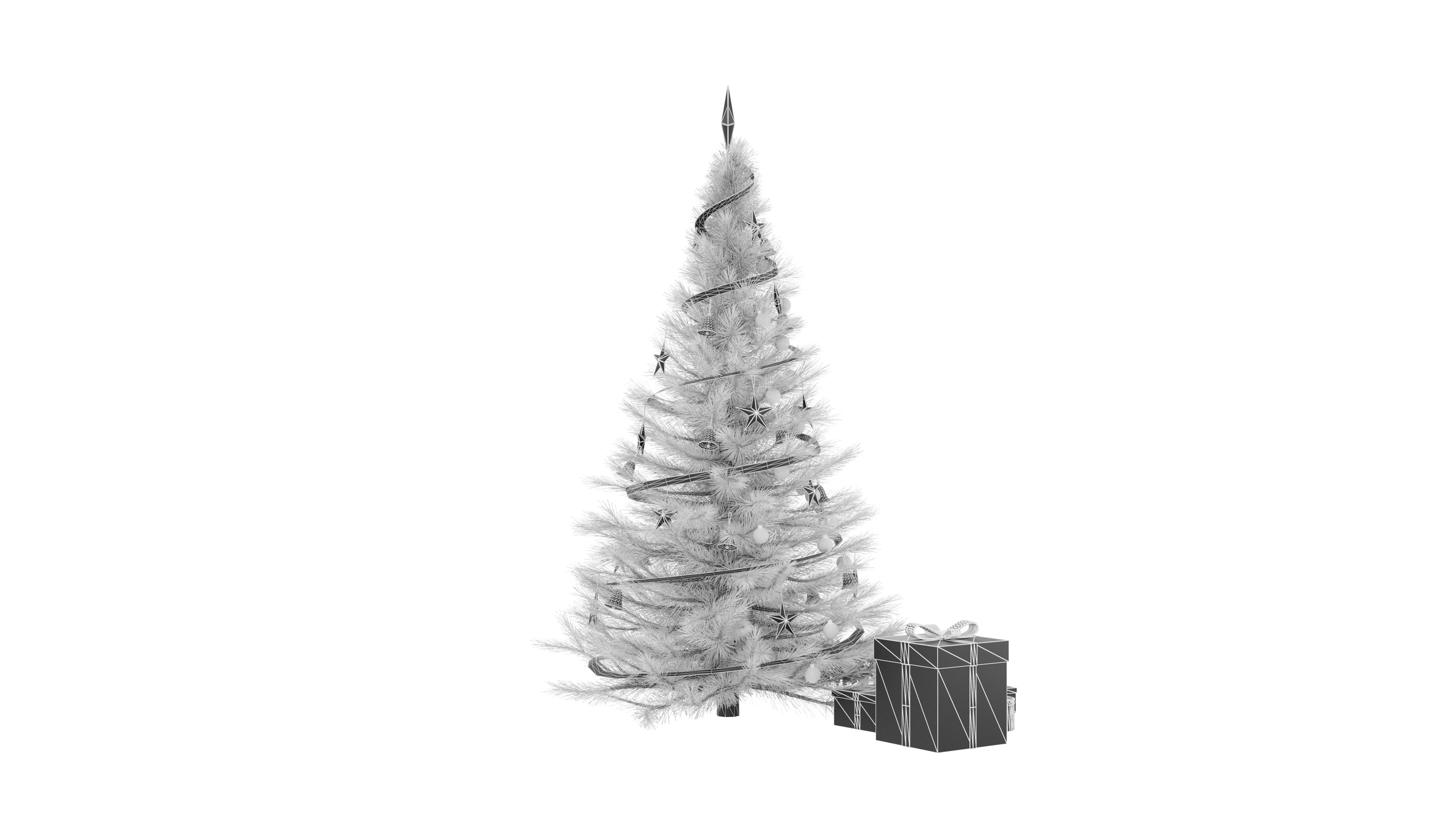 Christmas Tree and Gift Box 3D model_8