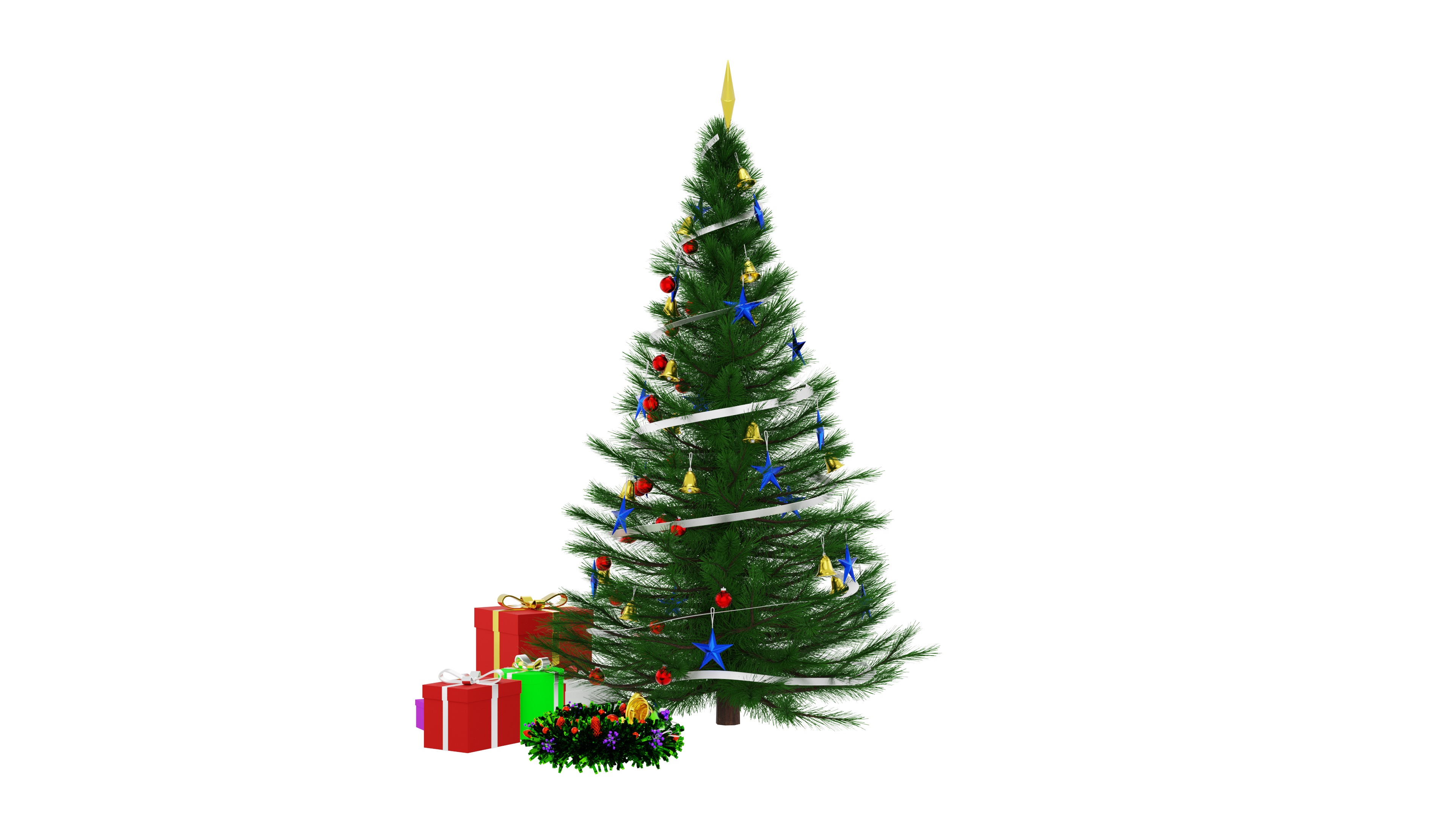 Christmas Tree and Gift Box 3D model_2