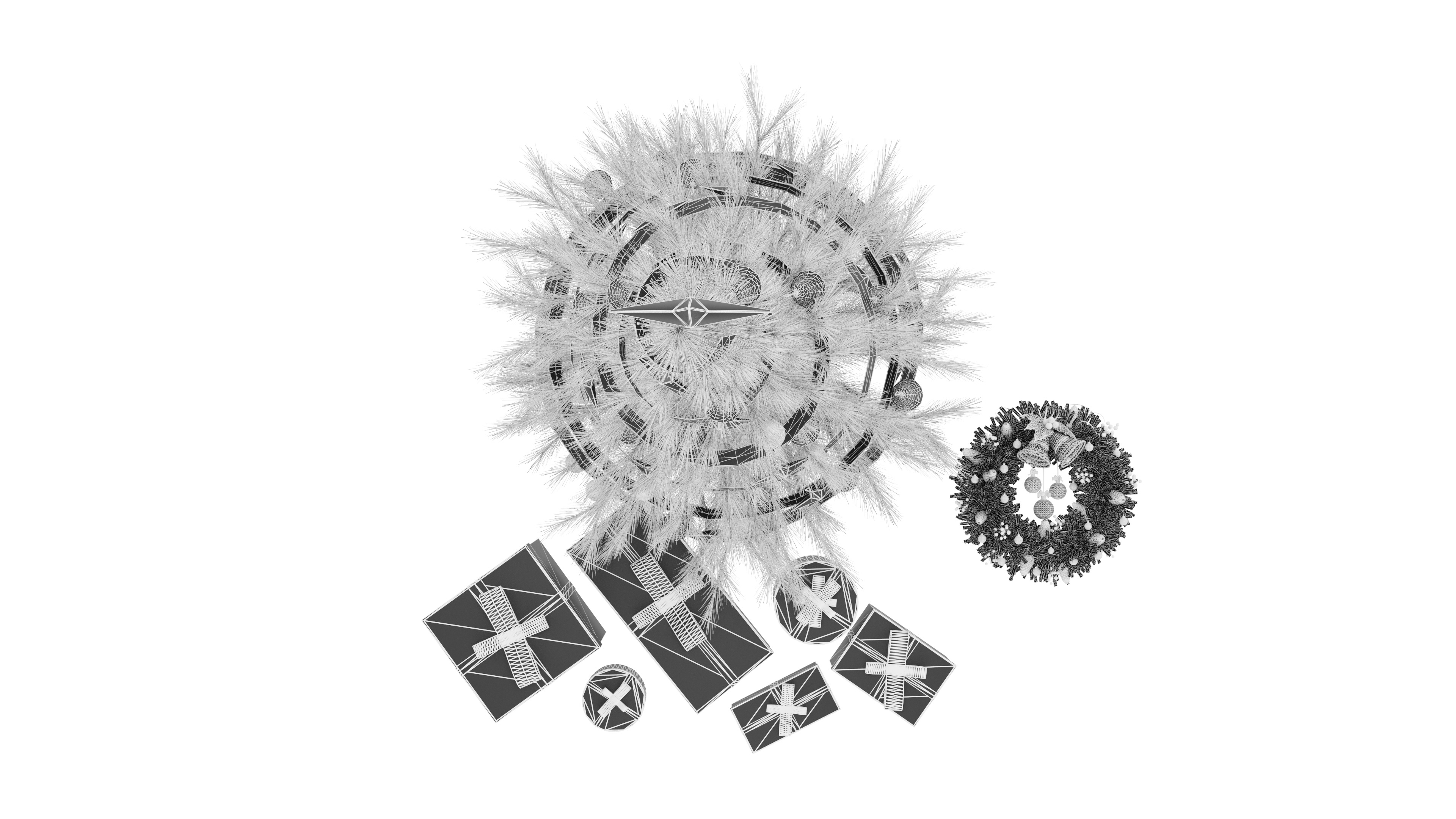 Christmas Tree and Gift Box 3D model_9