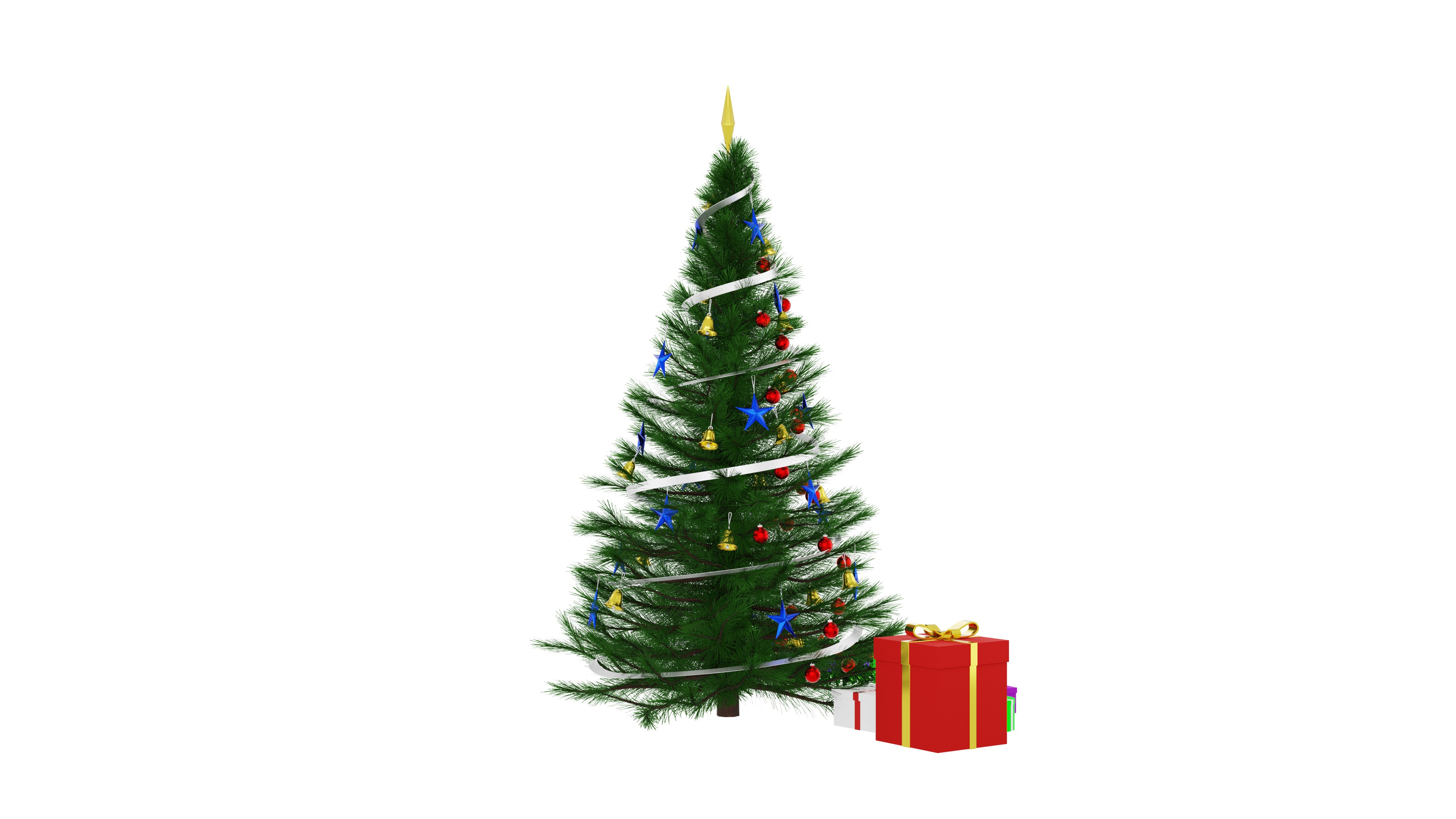 Christmas Tree and Gift Box 3D model_3