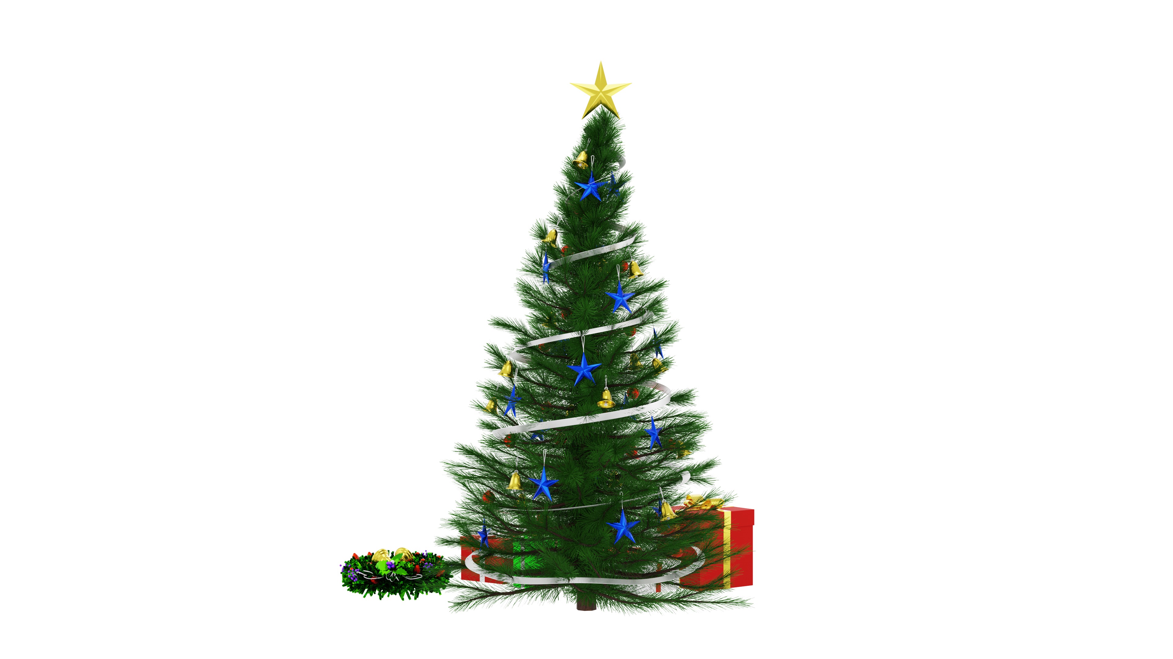 Christmas Tree and Gift Box 3D model_1