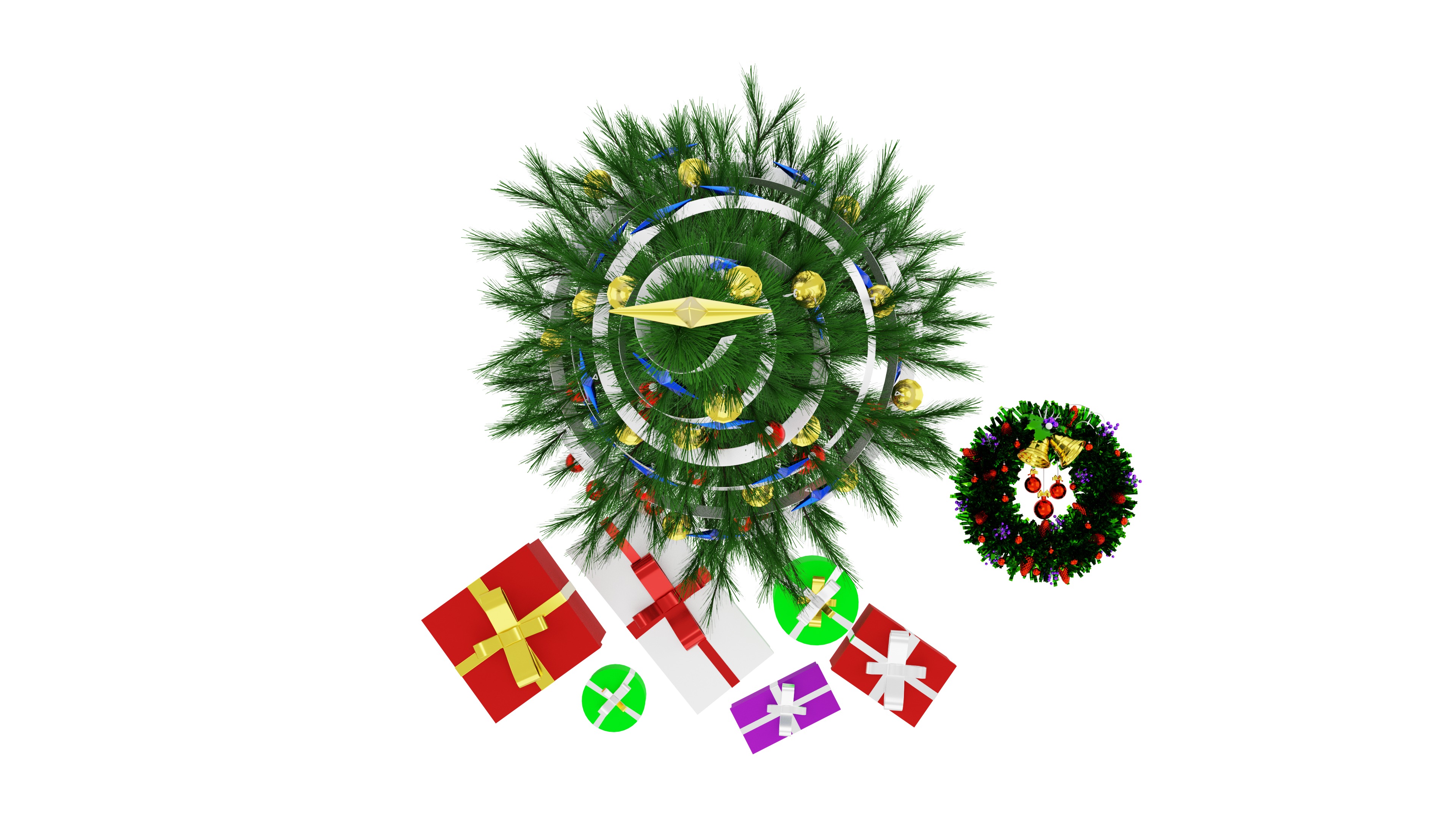 Christmas Tree and Gift Box 3D model_5