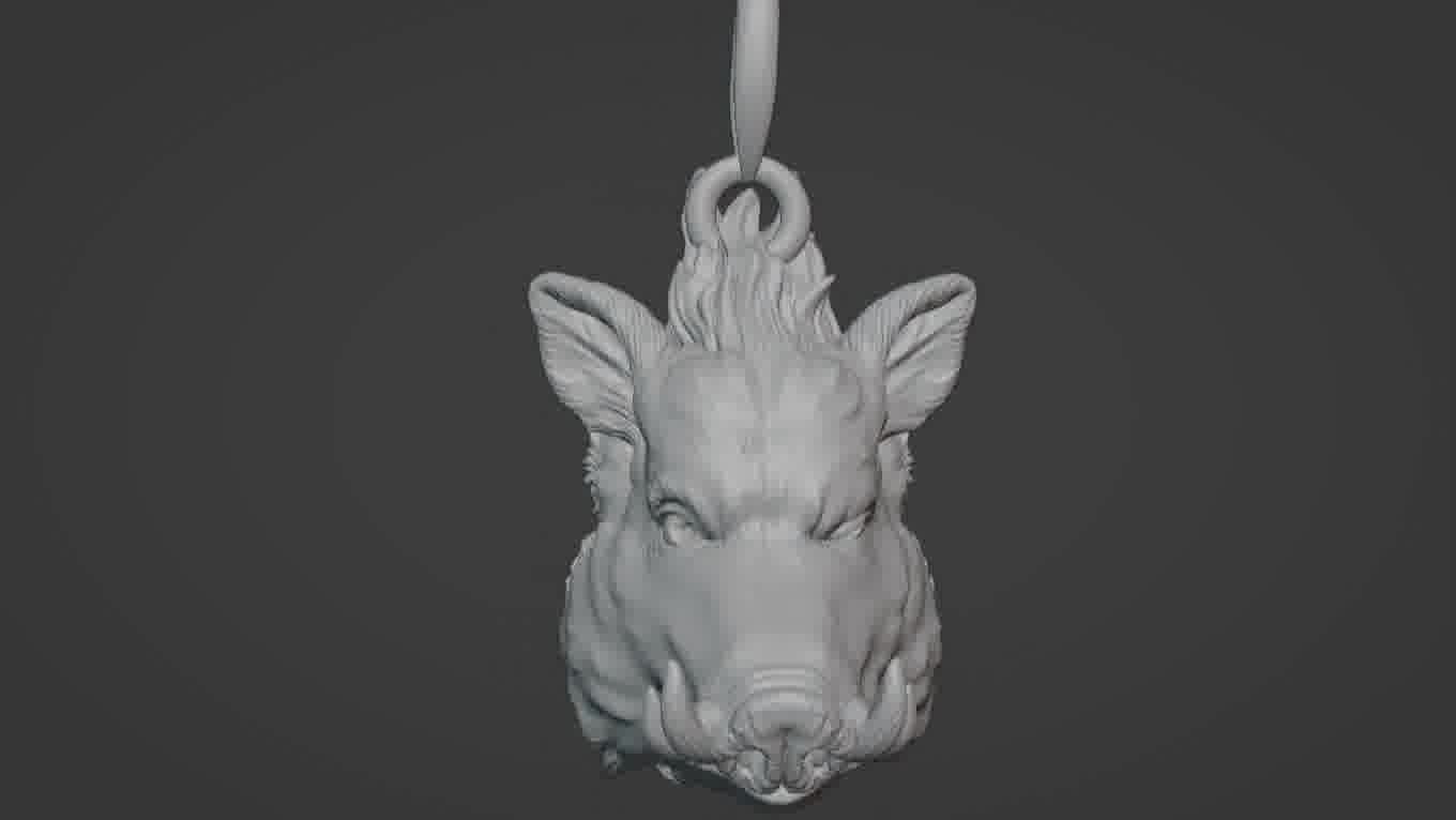 Pendant Pig 3D print model 3D print model_98