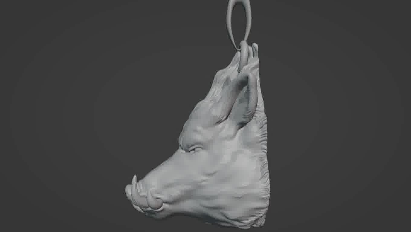 Pendant Pig 3D print model 3D print model_37