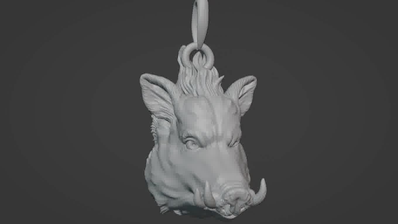 Pendant Pig 3D print model 3D print model_47