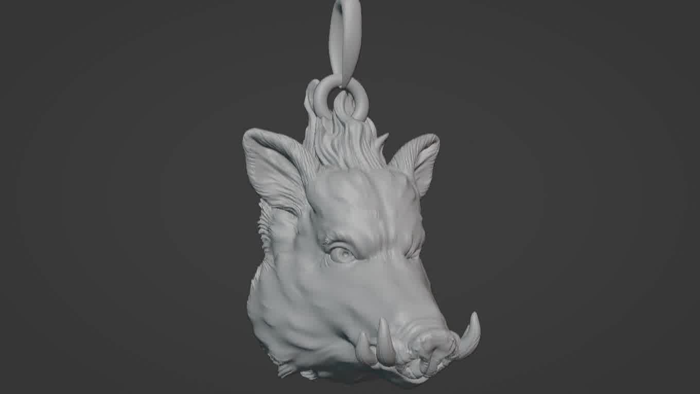 Pendant Pig 3D print model 3D print model_12