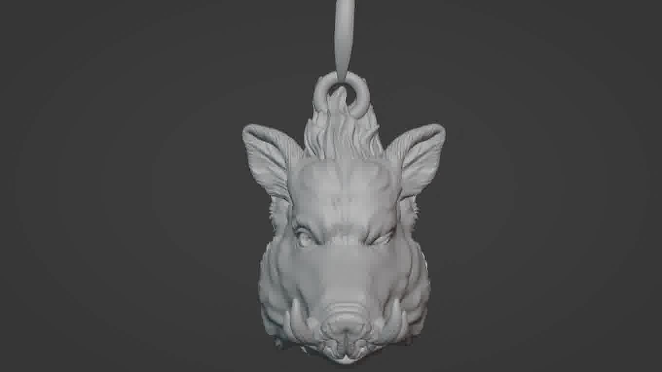 Pendant Pig 3D print model 3D print model_72