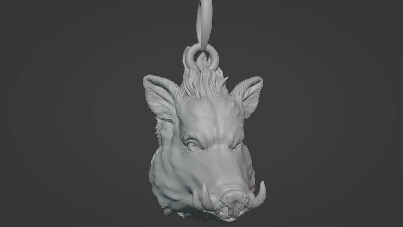 Pendant Pig 3D print model 3D print model_6