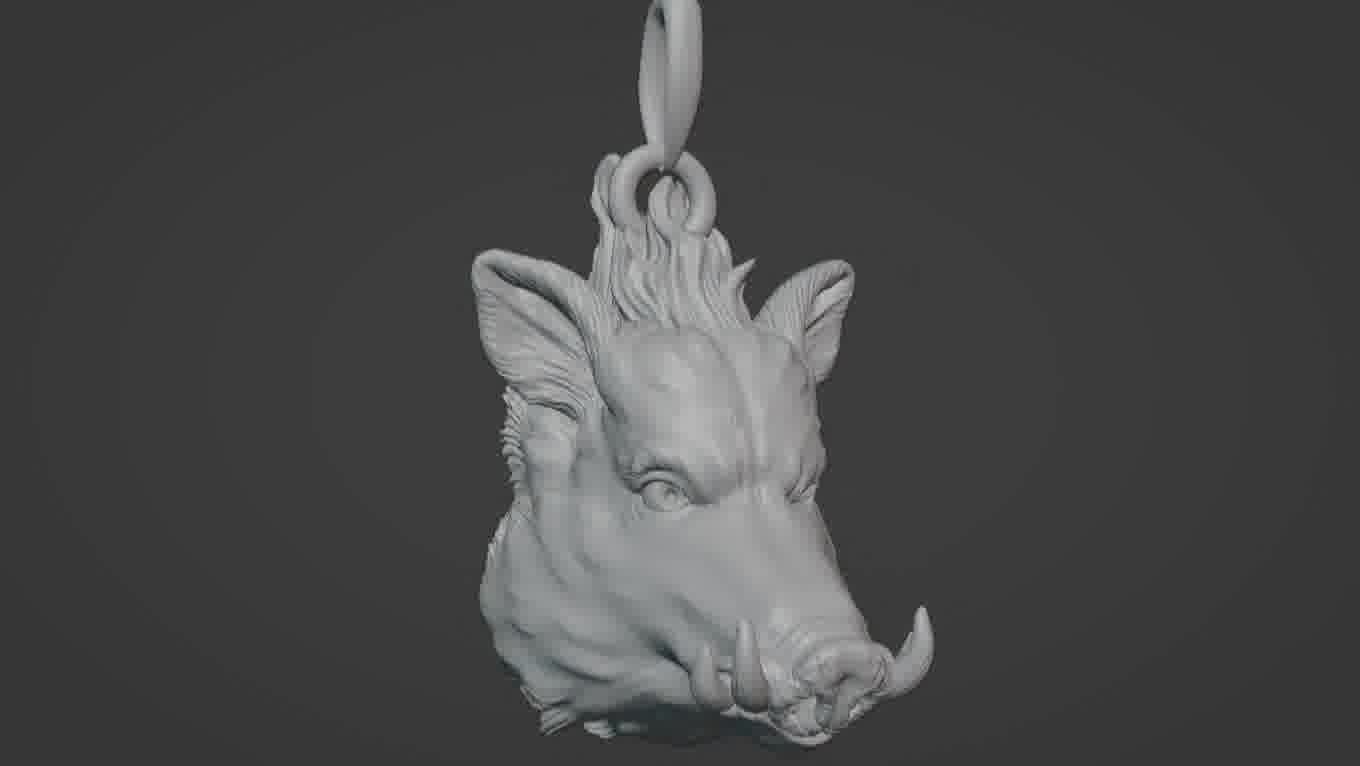 Pendant Pig 3D print model 3D print model_81