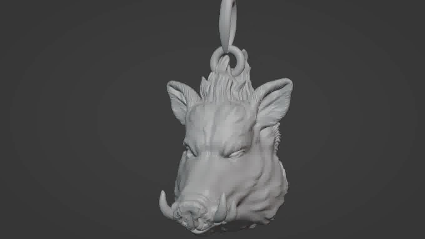 Pendant Pig 3D print model 3D print model_85
