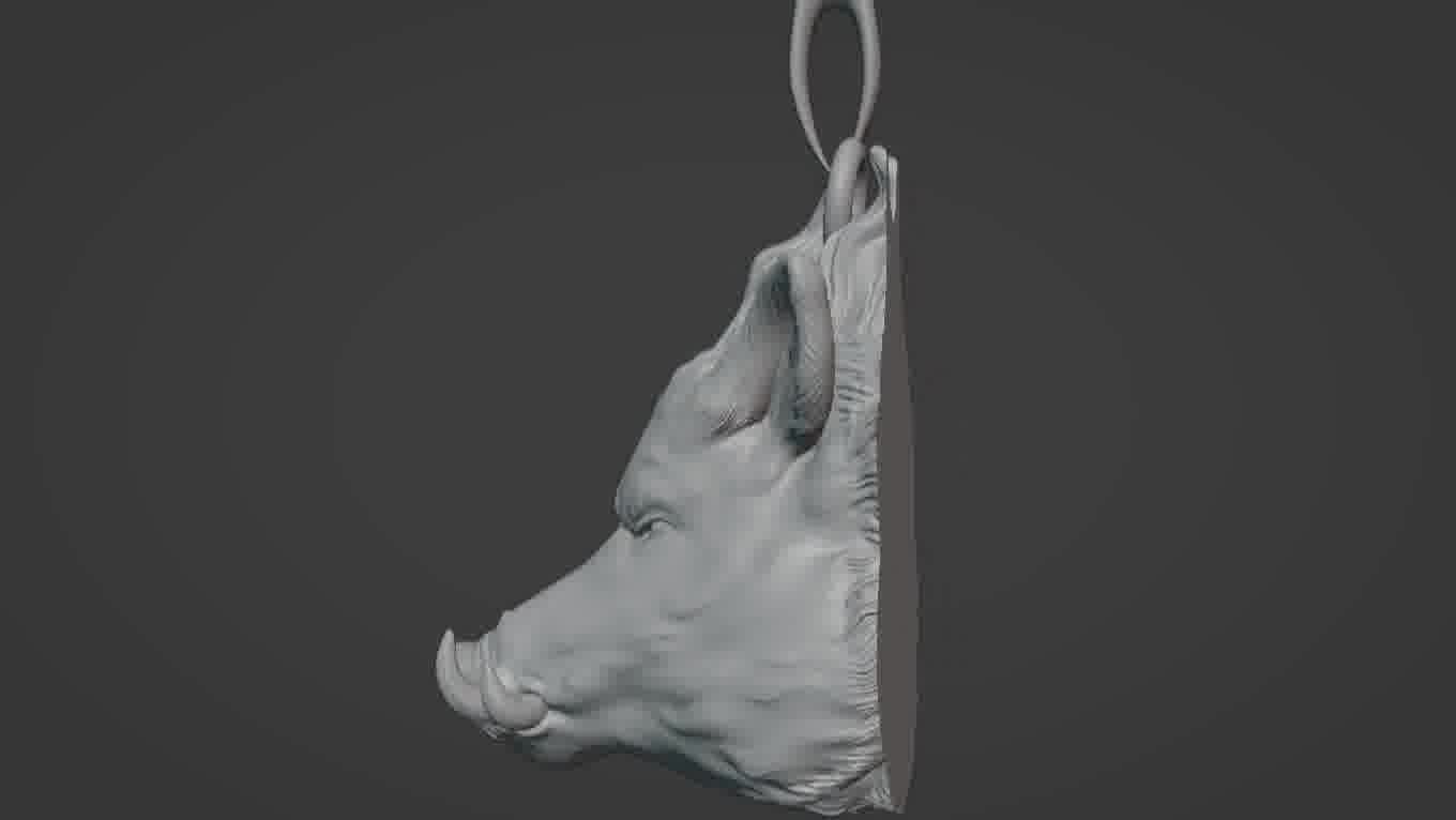 Pendant Pig 3D print model 3D print model_38