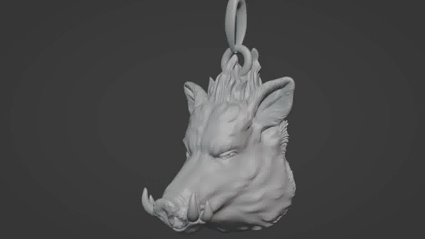 Pendant Pig 3D print model 3D print model_51