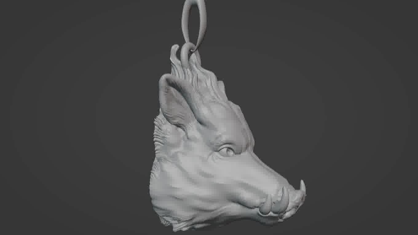 Pendant Pig 3D print model 3D print model_32
