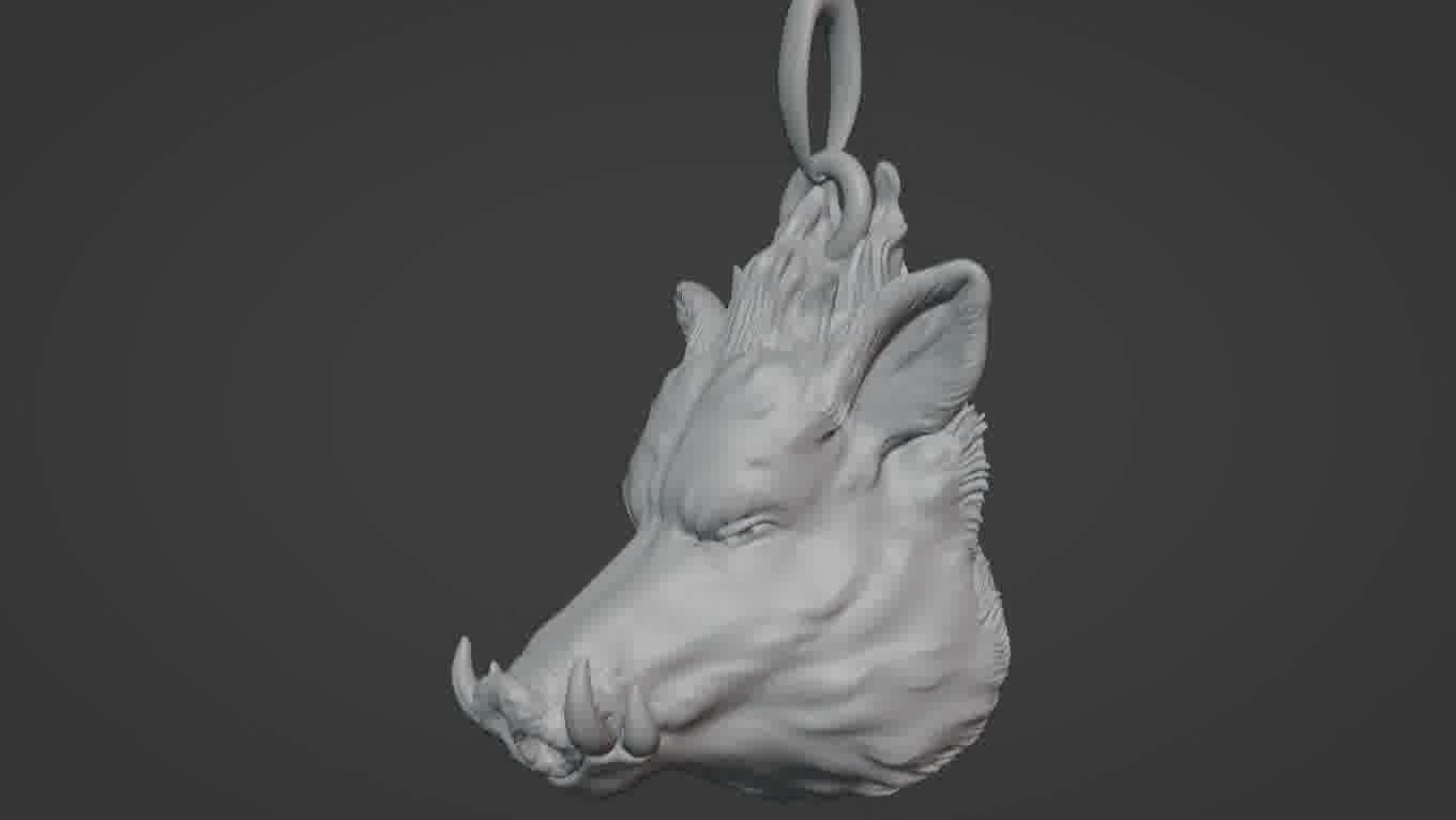 Pendant Pig 3D print model 3D print model_41