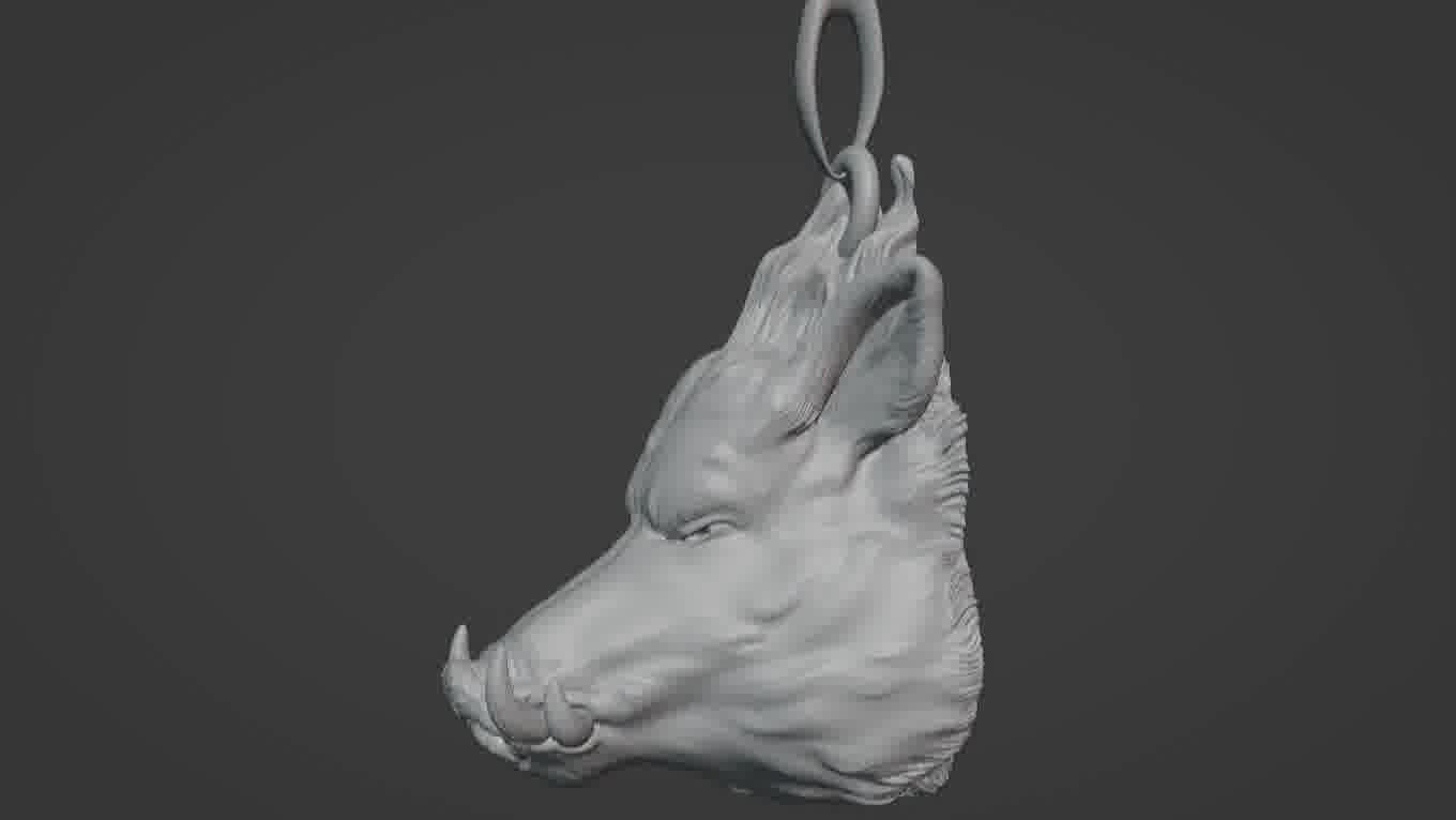 Pendant Pig 3D print model 3D print model_36