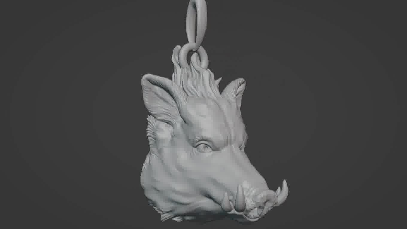 Pendant Pig 3D print model 3D print model_89