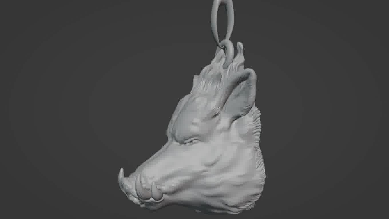 Pendant Pig 3D print model 3D print model_100
