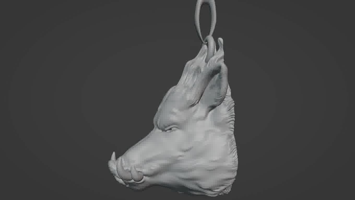 Pendant Pig 3D print model 3D print model_95