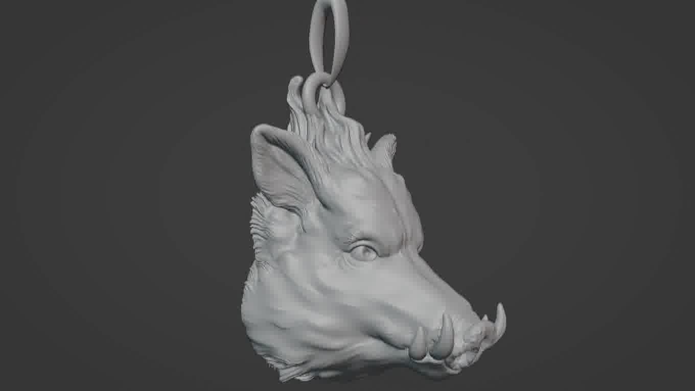 Pendant Pig 3D print model 3D print model_11