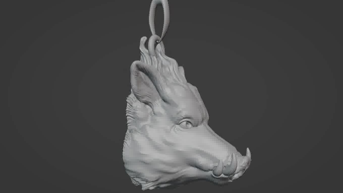 Pendant Pig 3D print model 3D print model_60