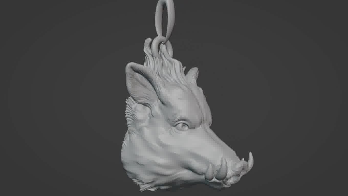 Pendant Pig 3D print model 3D print model_62