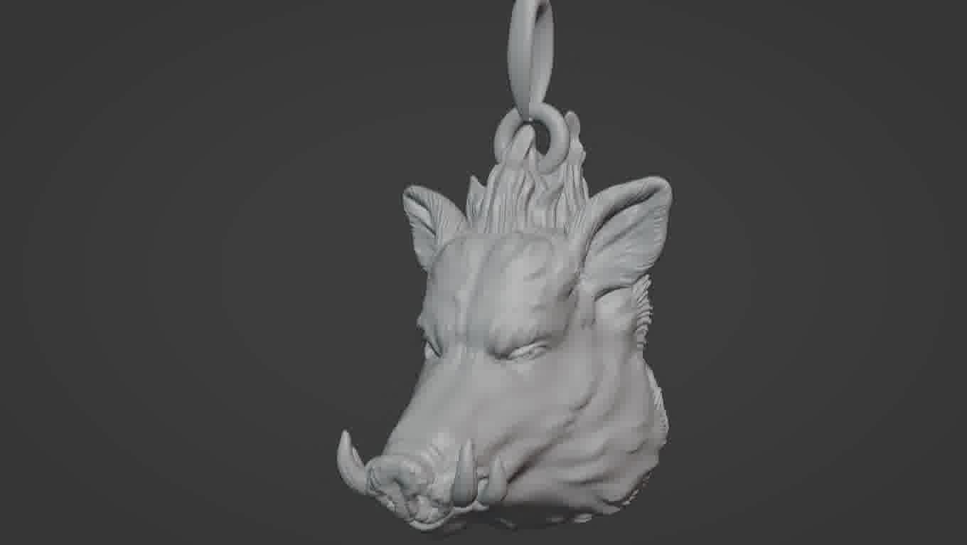 Pendant Pig 3D print model 3D print model_94
