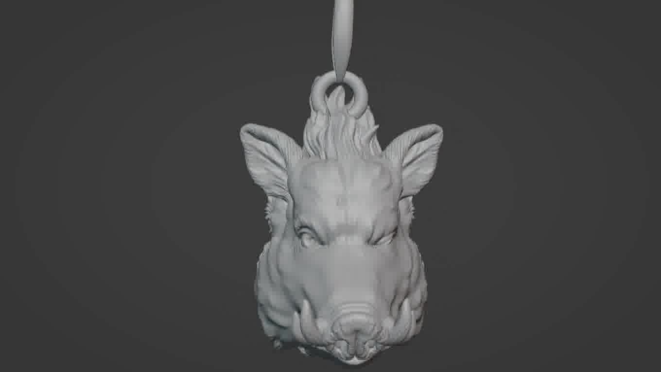 Pendant Pig 3D print model 3D print model_59