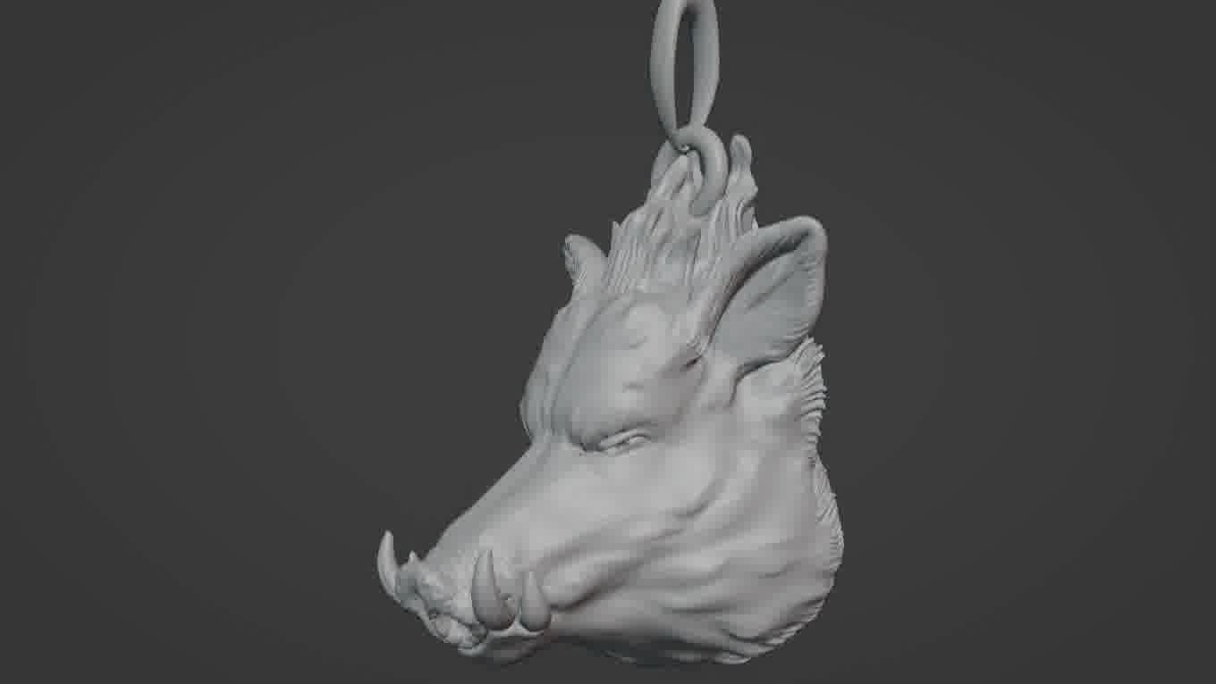 Pendant Pig 3D print model 3D print model_80