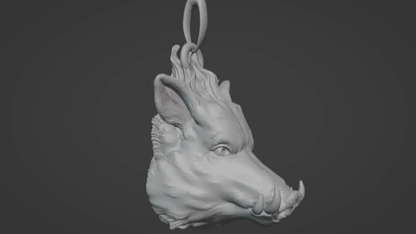 Pendant Pig 3D print model 3D print model_90