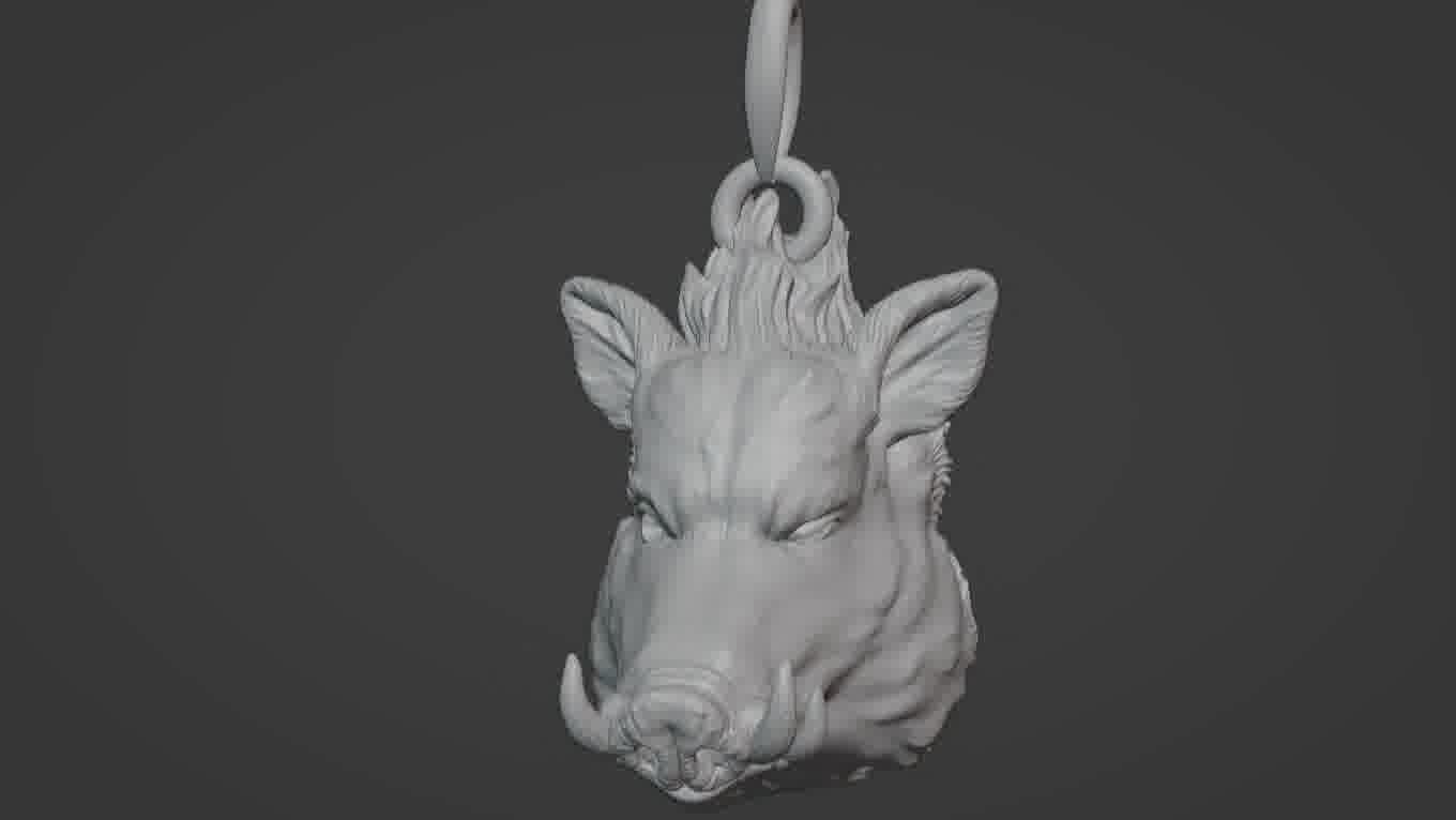 Pendant Pig 3D print model 3D print model_43