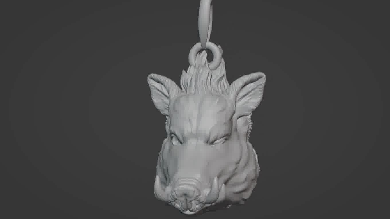 Pendant Pig 3D print model 3D print model_93