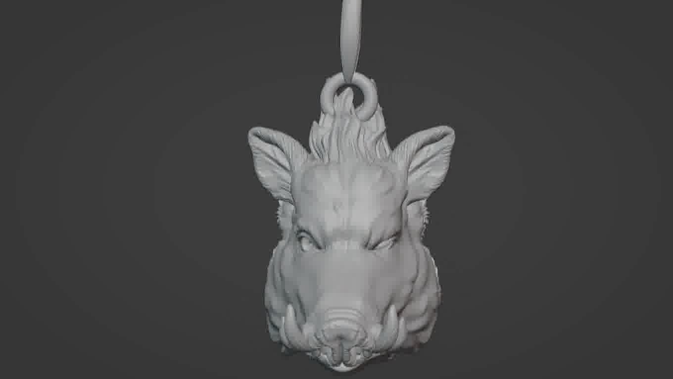Pendant Pig 3D print model 3D print model_42
