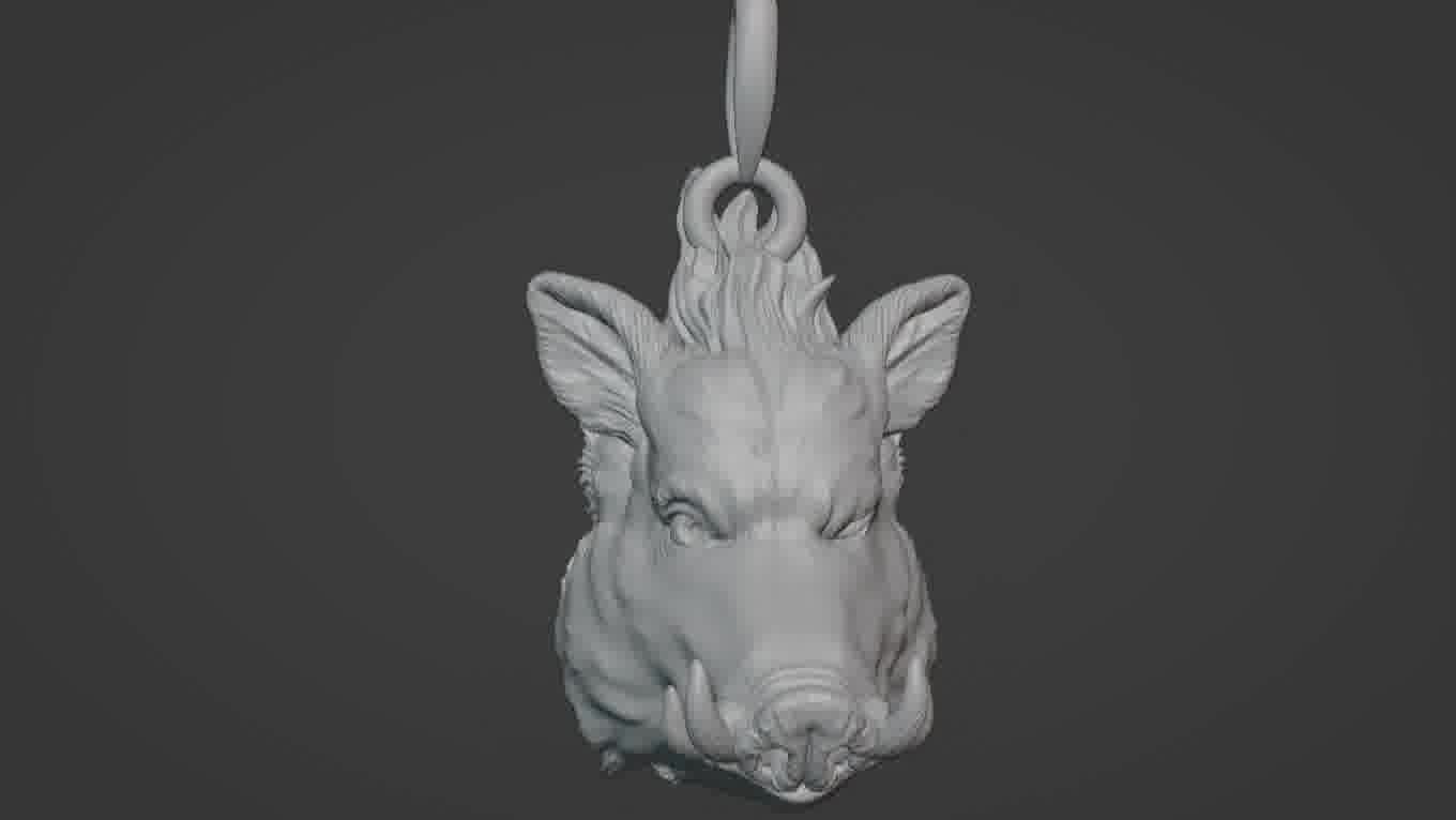 Pendant Pig 3D print model 3D print model_77
