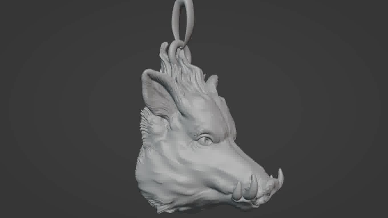 Pendant Pig 3D print model 3D print model_55