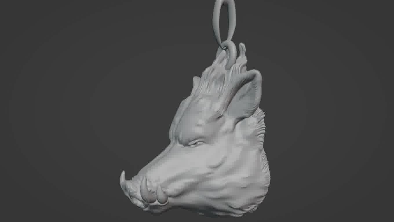 Pendant Pig 3D print model 3D print model_48