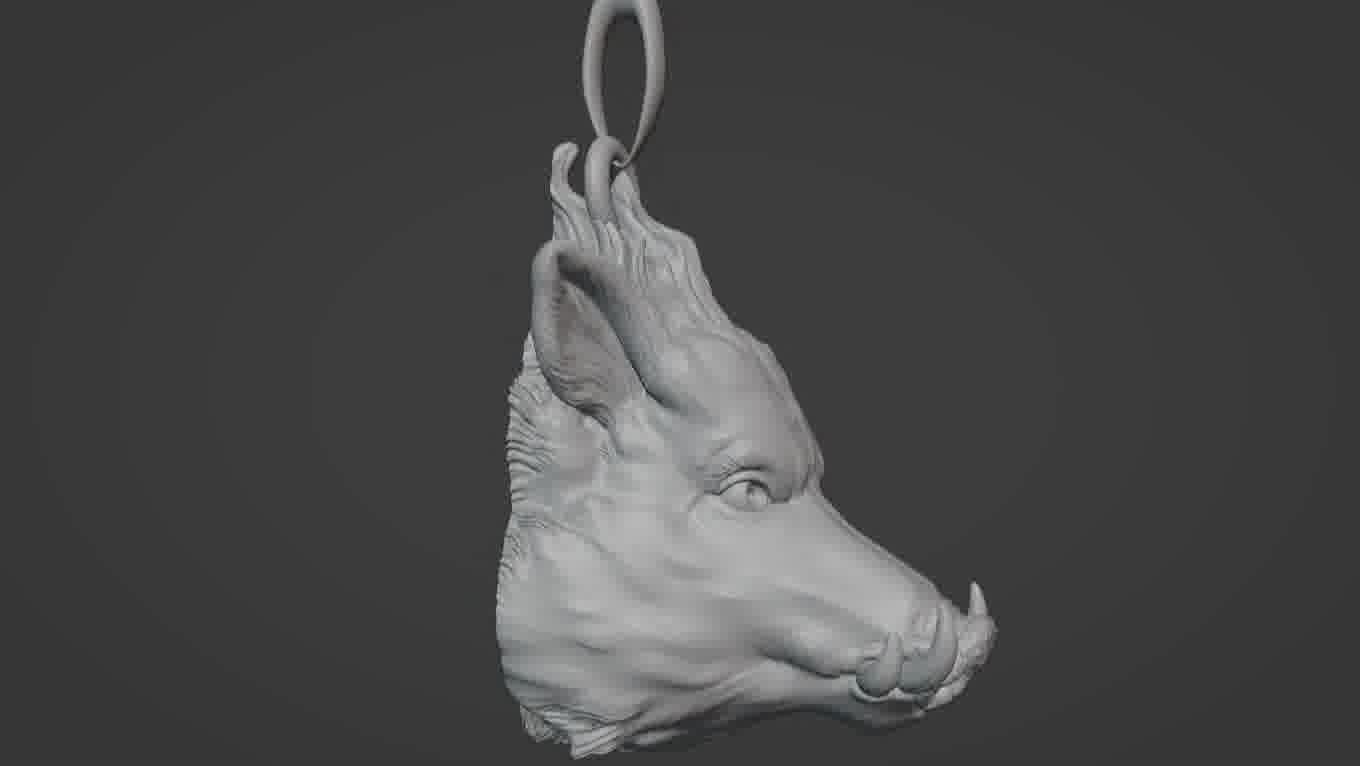 Pendant Pig 3D print model 3D print model_52