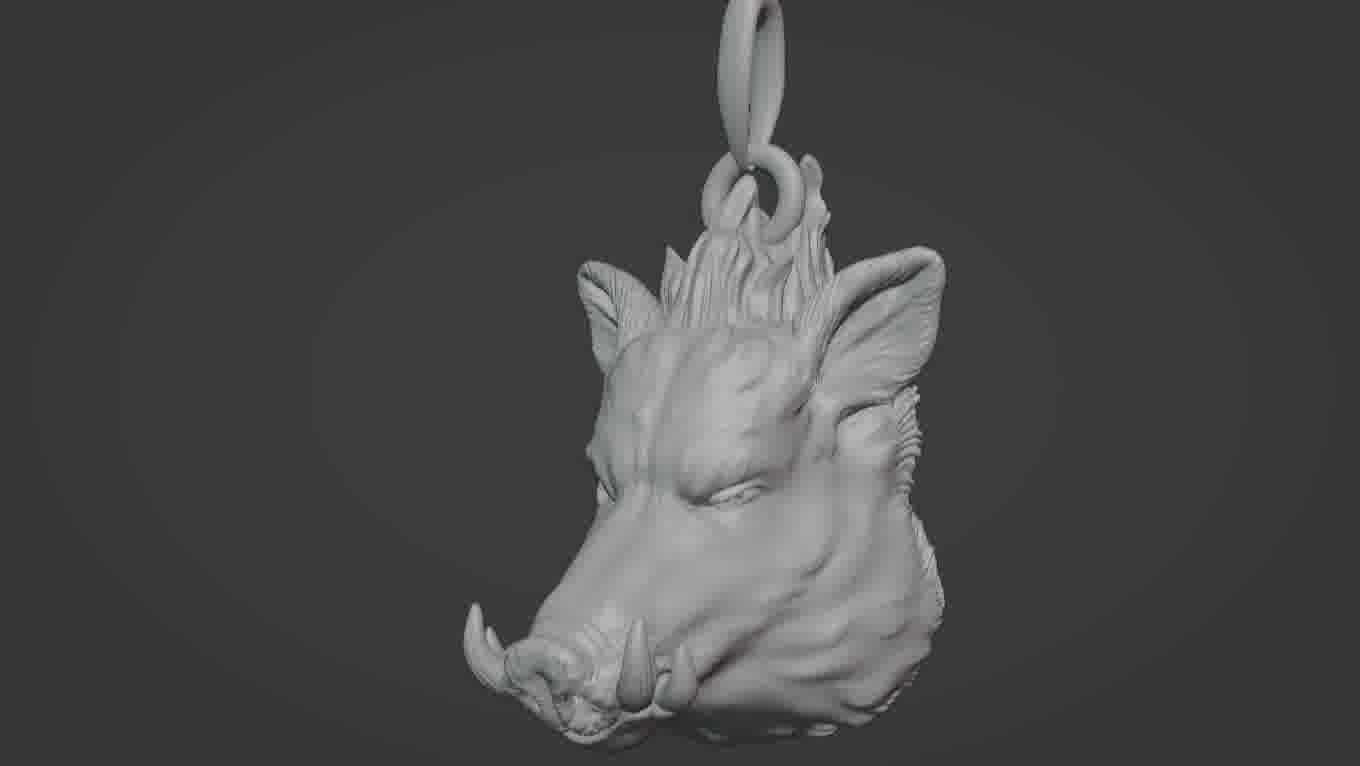 Pendant Pig 3D print model 3D print model_46