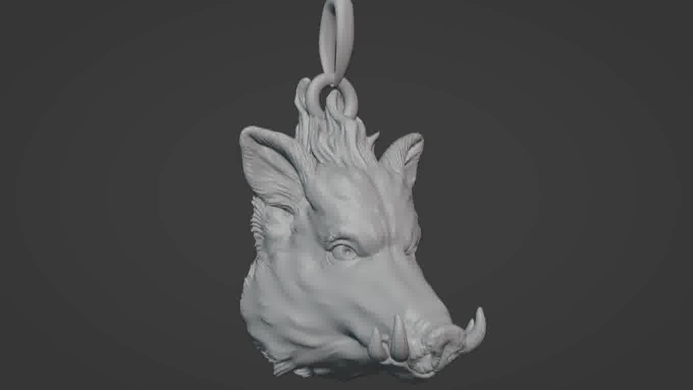 Pendant Pig 3D print model 3D print model_87